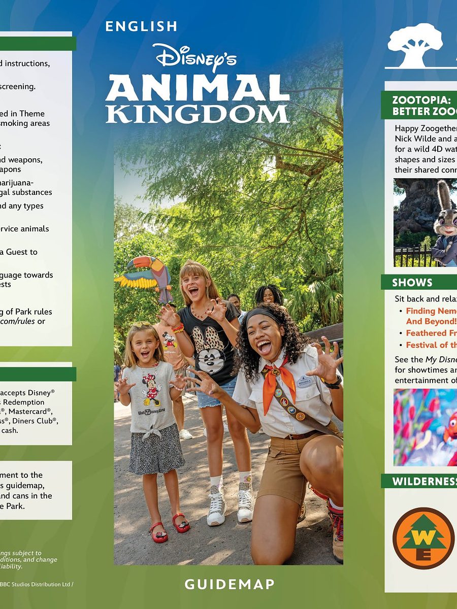 Animal Kingdom guide map